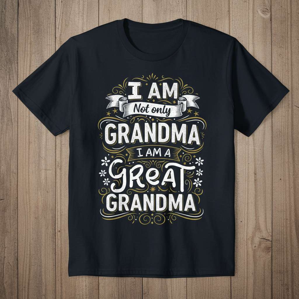 I Am Not Only Grandma I Am A Great Grandma T-Shirt, Novelty Tee Gift Idea