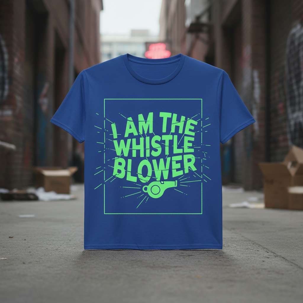 I Am The Whistle Blower Graphic T-Shirt, Novelty Tee