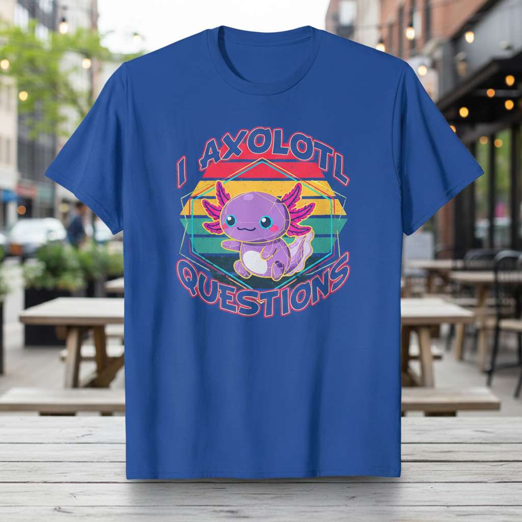 I Axolotl Questions Retro Vintage T-Shirt, Funny Graphic Tee Outfit Idea