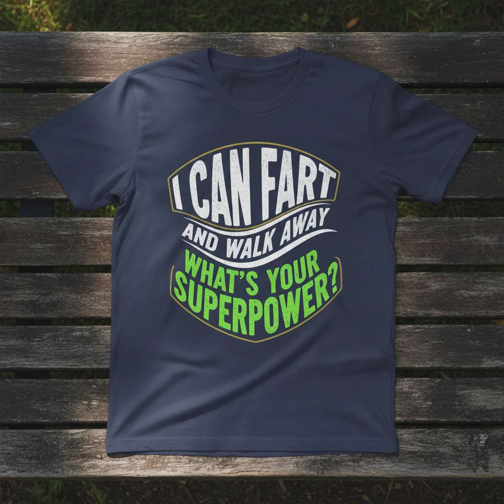 I Can Fart And Walk Away Whats Your Superpower Funny T-Shirt, Novelty Graphic Tee