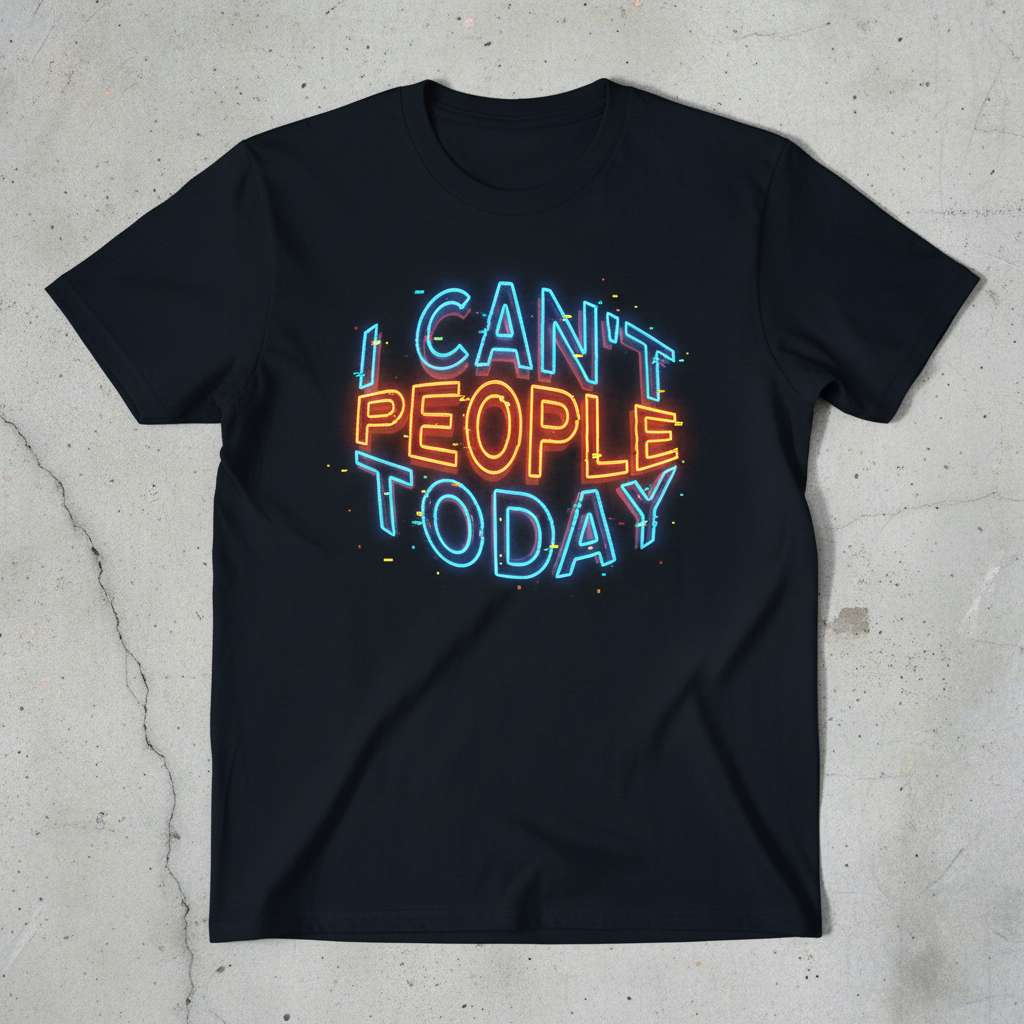 I Cant People Today Graphic T-Shirt, Funny Novelty Tee Gift Idea
