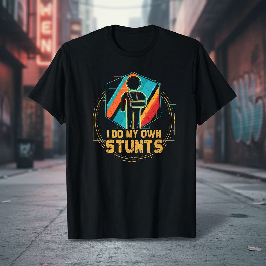 I Do My Own Stunts Graphic T-Shirt, Funny Recovery Tee Idea