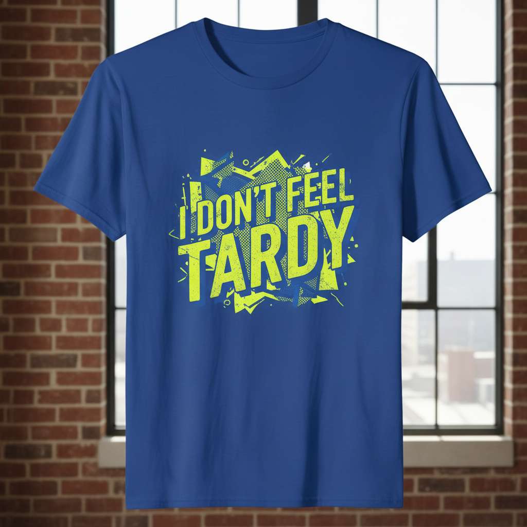 I Dont Feel Tardy Graphic T-Shirt, Funny Birthday Tee Gift Idea