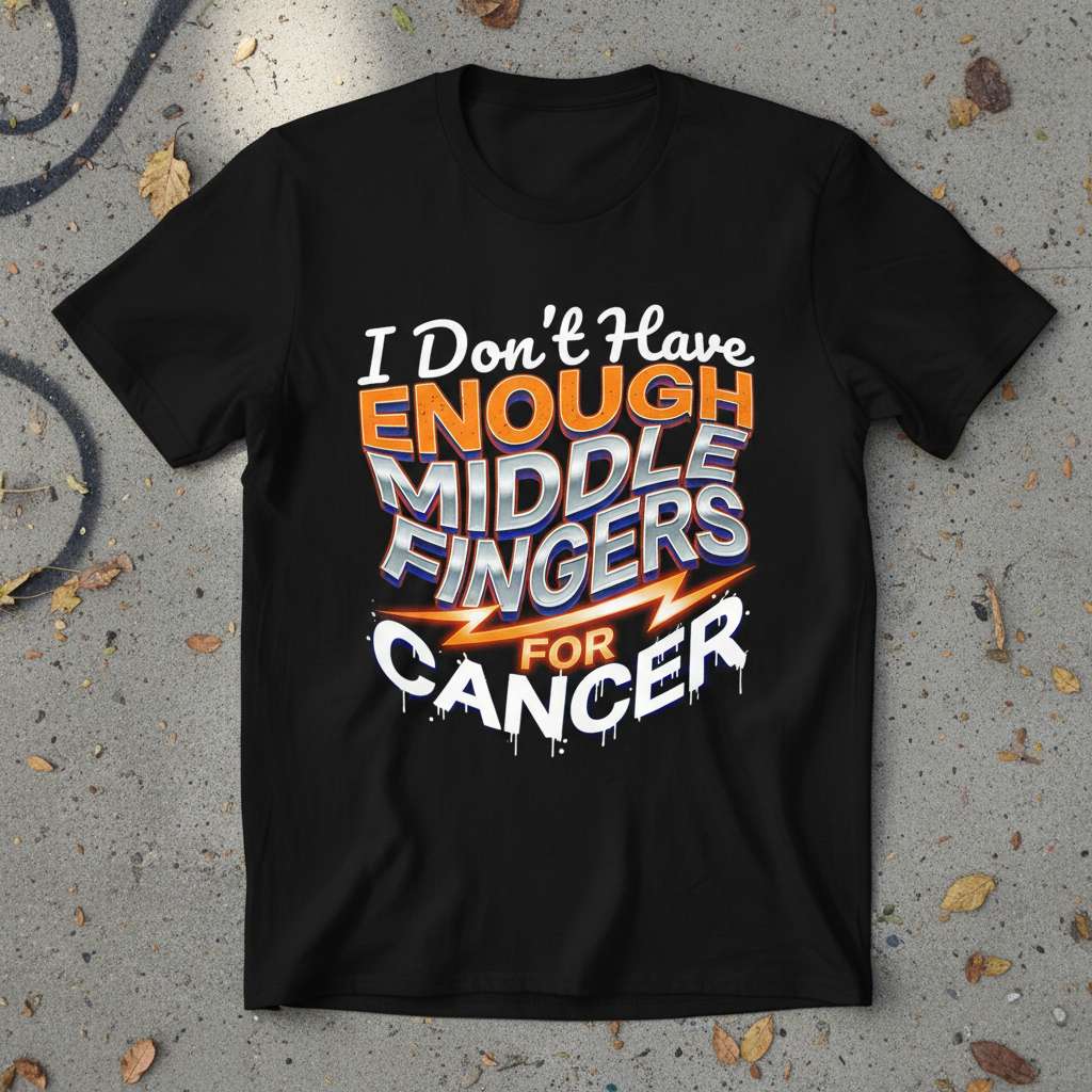 I Dont Have Enough Middle Fingers For Cancer Funny Graphic T-Shirt, Cancer Awareness Tee