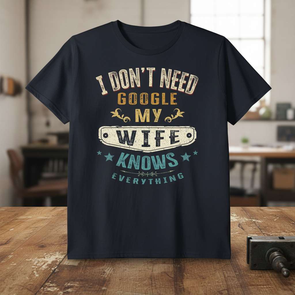 I Dont Need Google My Wife Knows Everything Funny T-Shirt, Husband Tee Gift Idea