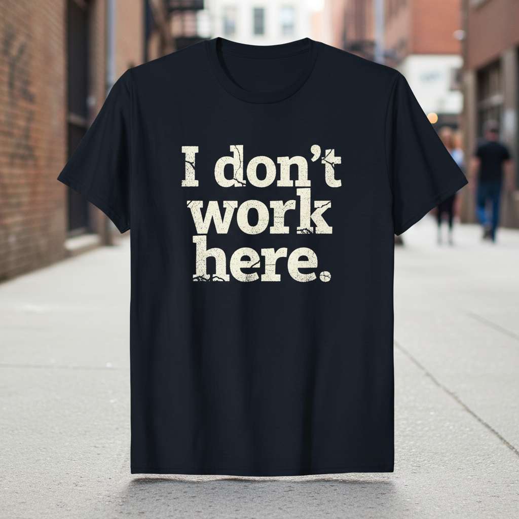 I Dont Work Here Funny T-Shirt, Novelty Tee Gift Idea