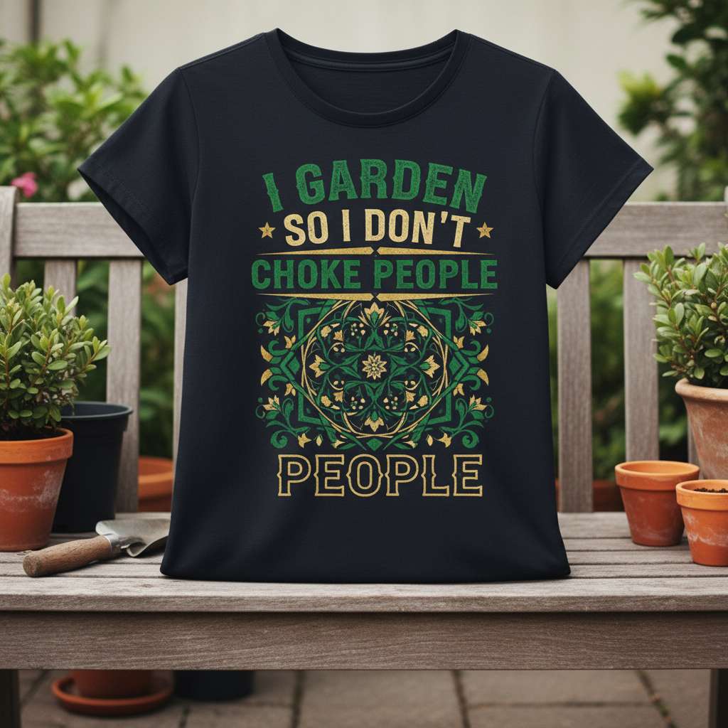 I Garden So I Dont Choke People Funny Gardening T-Shirt, Garden Lover Tee