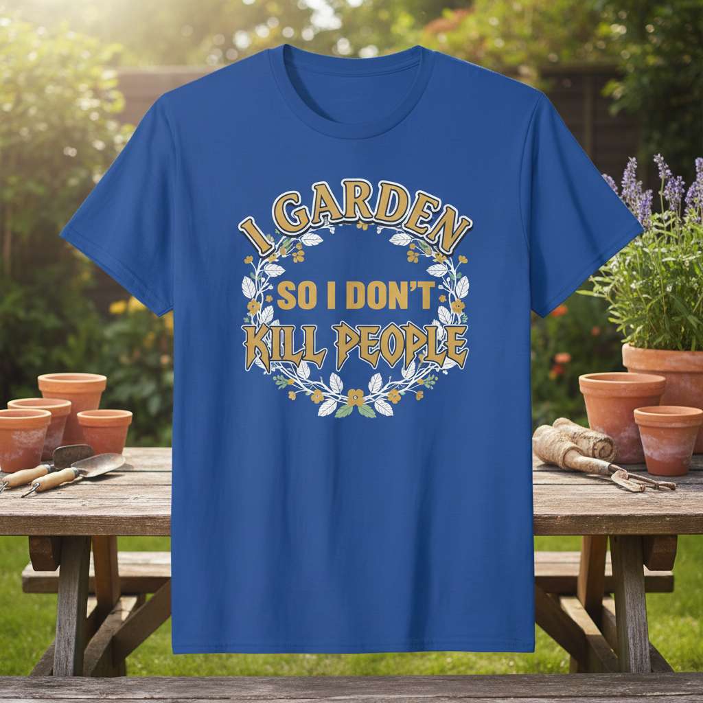 I Garden So I Dont Kill People T-Shirt, Funny Gardener Tee Gift Idea