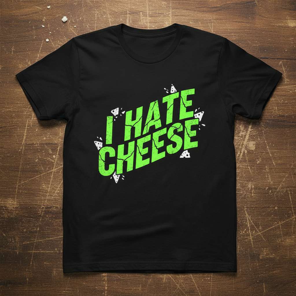 I Hate Cheese T-Shirt, Funny Gag Gift Tee Idea