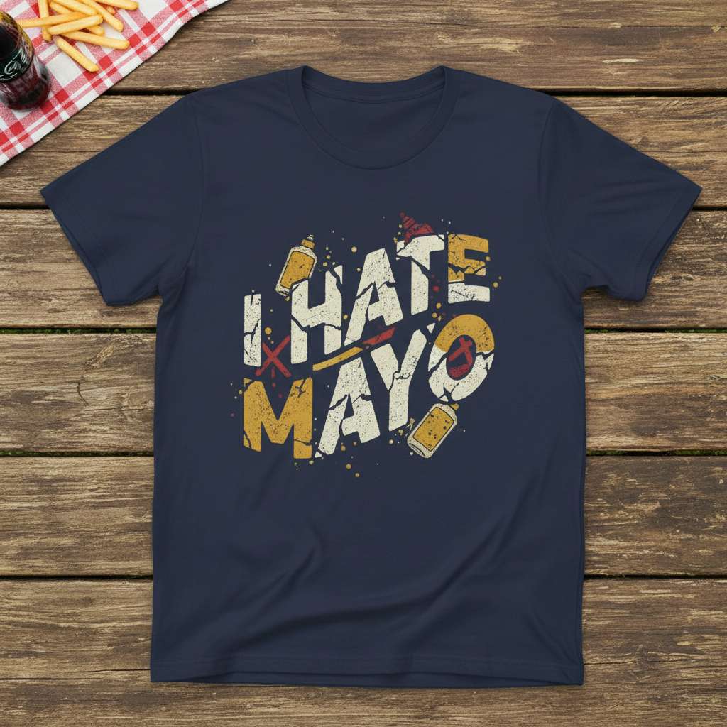 I Hate Mayo Graphic T-Shirt, Funny Novelty Tee