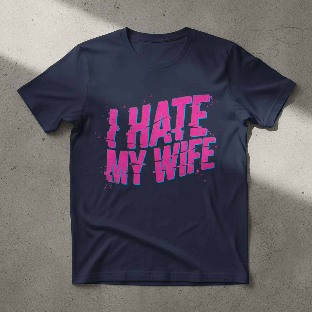 I Hate My Wife Graphic T-Shirt, Funny Novelty Tee Gift Idea