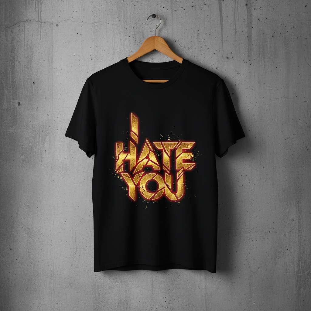 I Hate You Graphic T-Shirt, Funny Novelty Tee