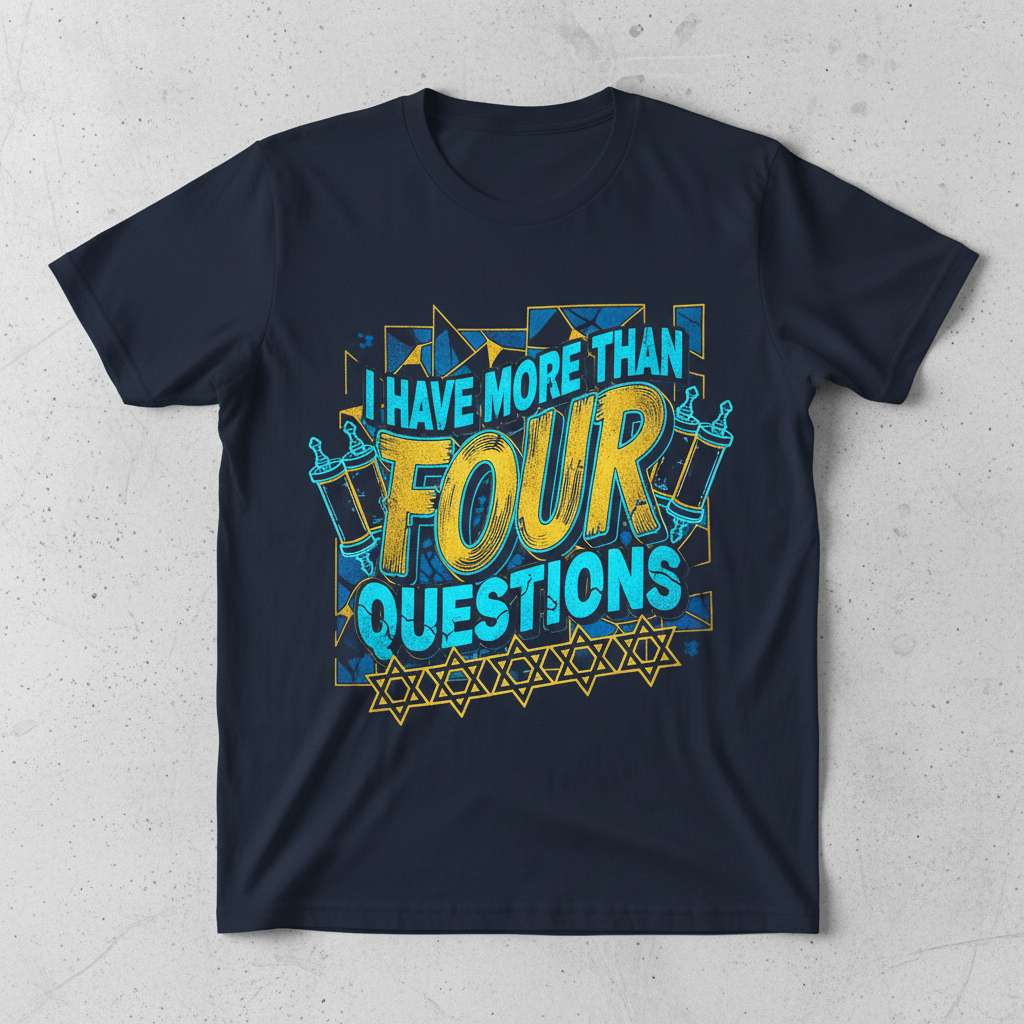 I Have More Than Four Questions T-Shirt, Funny Passover Graphic Tee Idea