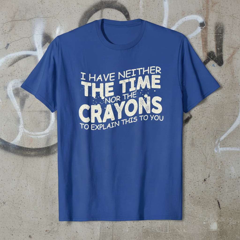 I Have Neither The Time Nor The Crayons To Explain This To You Funny T-Shirt, Sarcastic Tee Idea