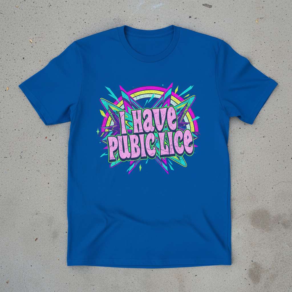 I Have Pubic Lice Graphic T-Shirt, Funny Novelty Tee