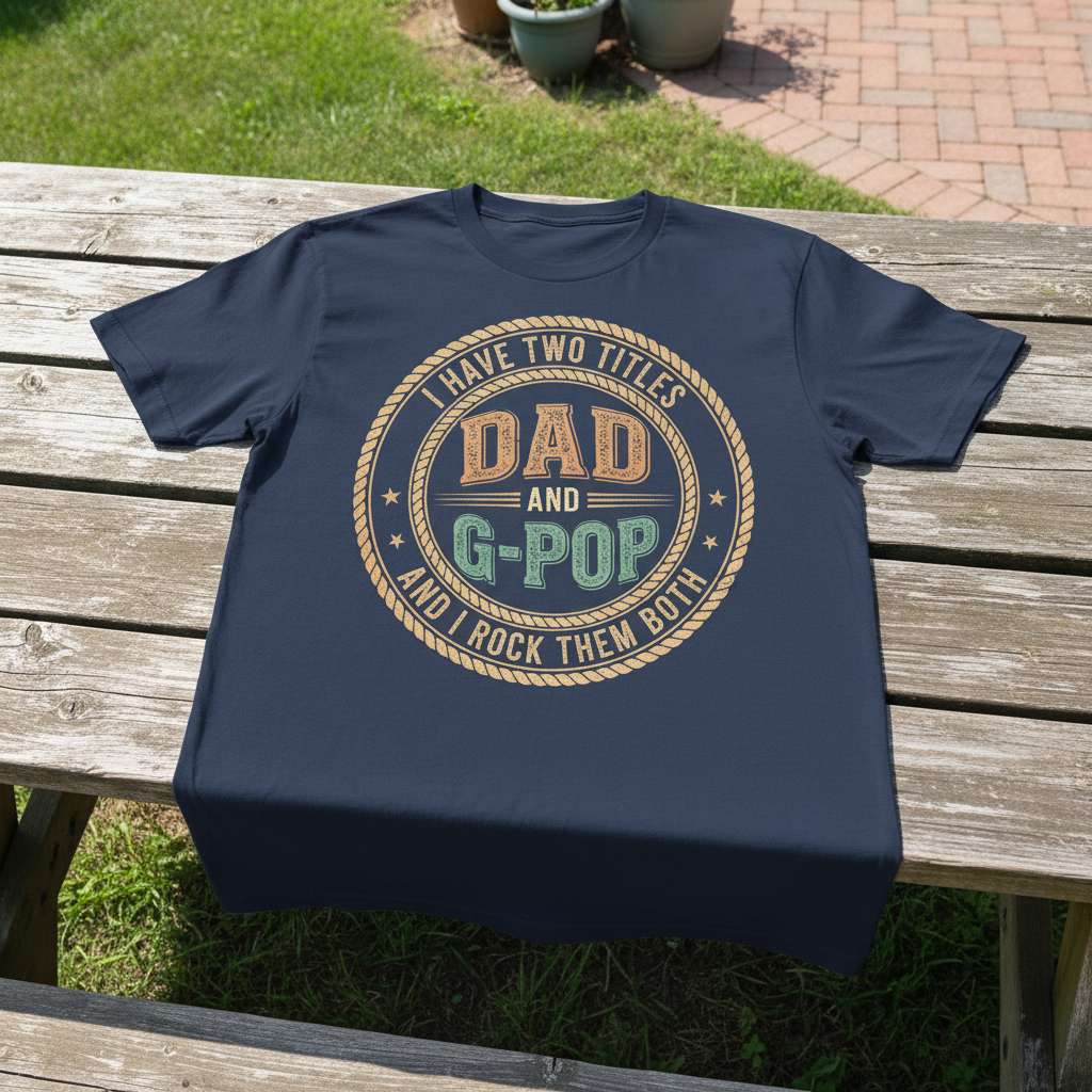 I Have Two Titles Dad & G-Pop And I Rock Them Both Vintage T-Shirt, Funny Fathers Day Tee Gift Idea