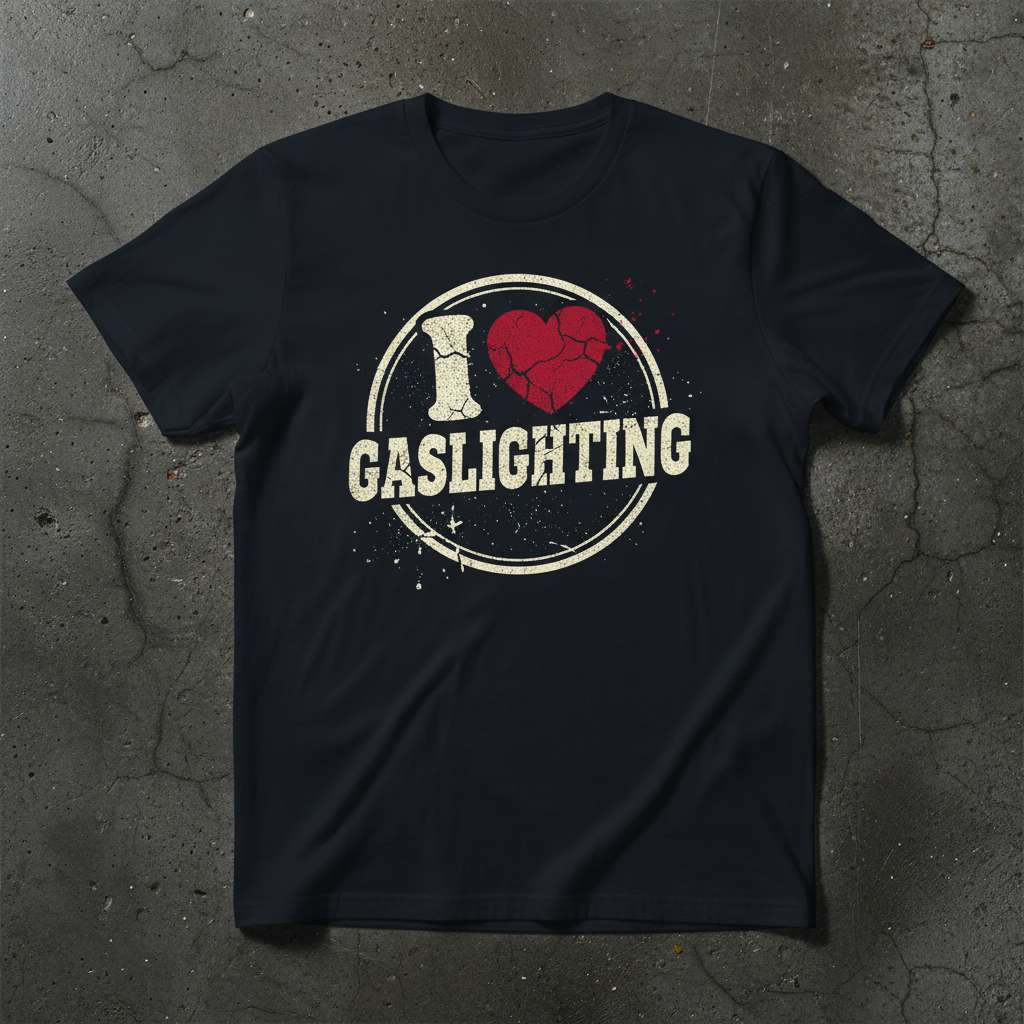 I Heart Gaslighting Funny T-Shirt, Novelty Tee Gift Idea