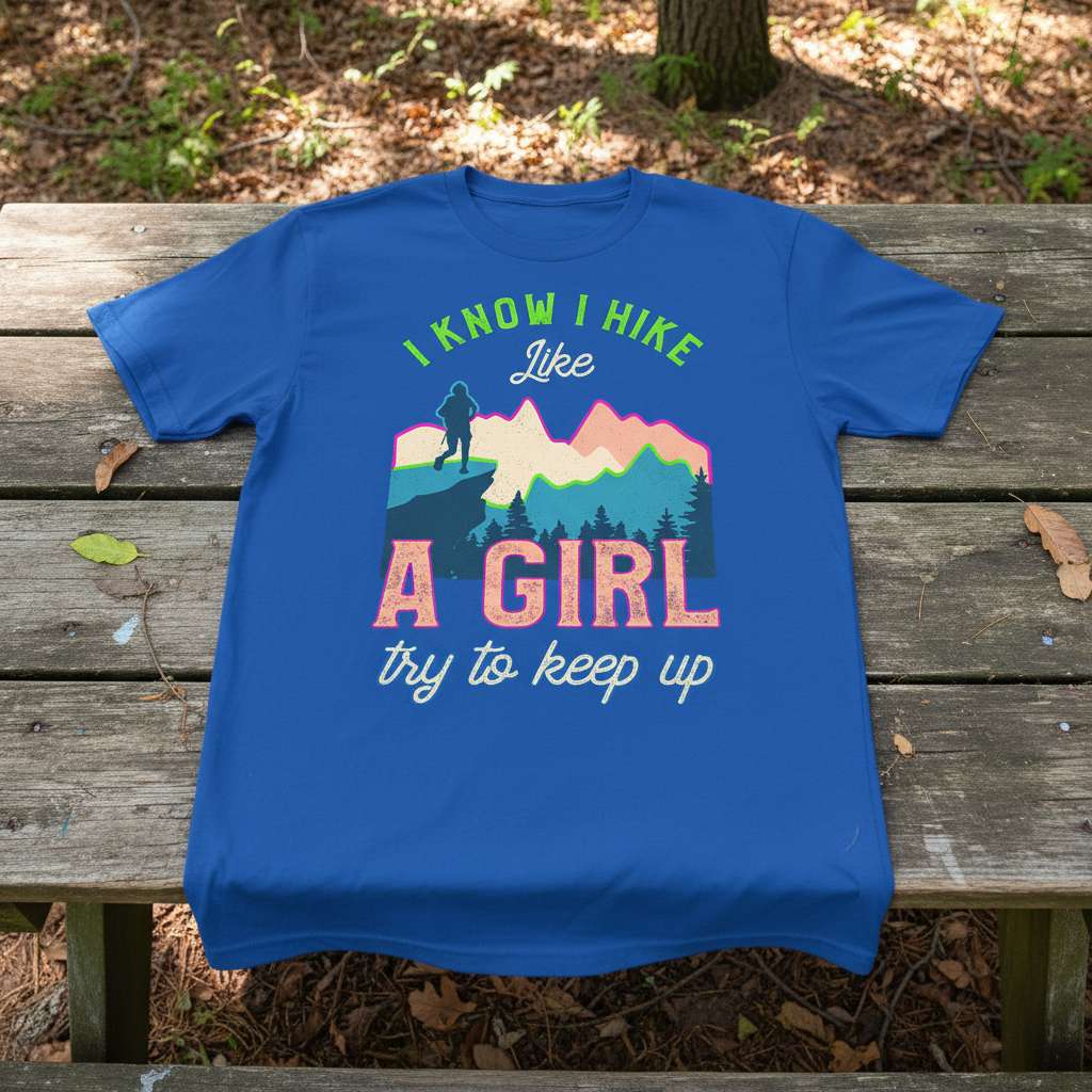I Know I Hike Like A Girl Try To Keep Up Vintage T-Shirt Funny Tee Gear