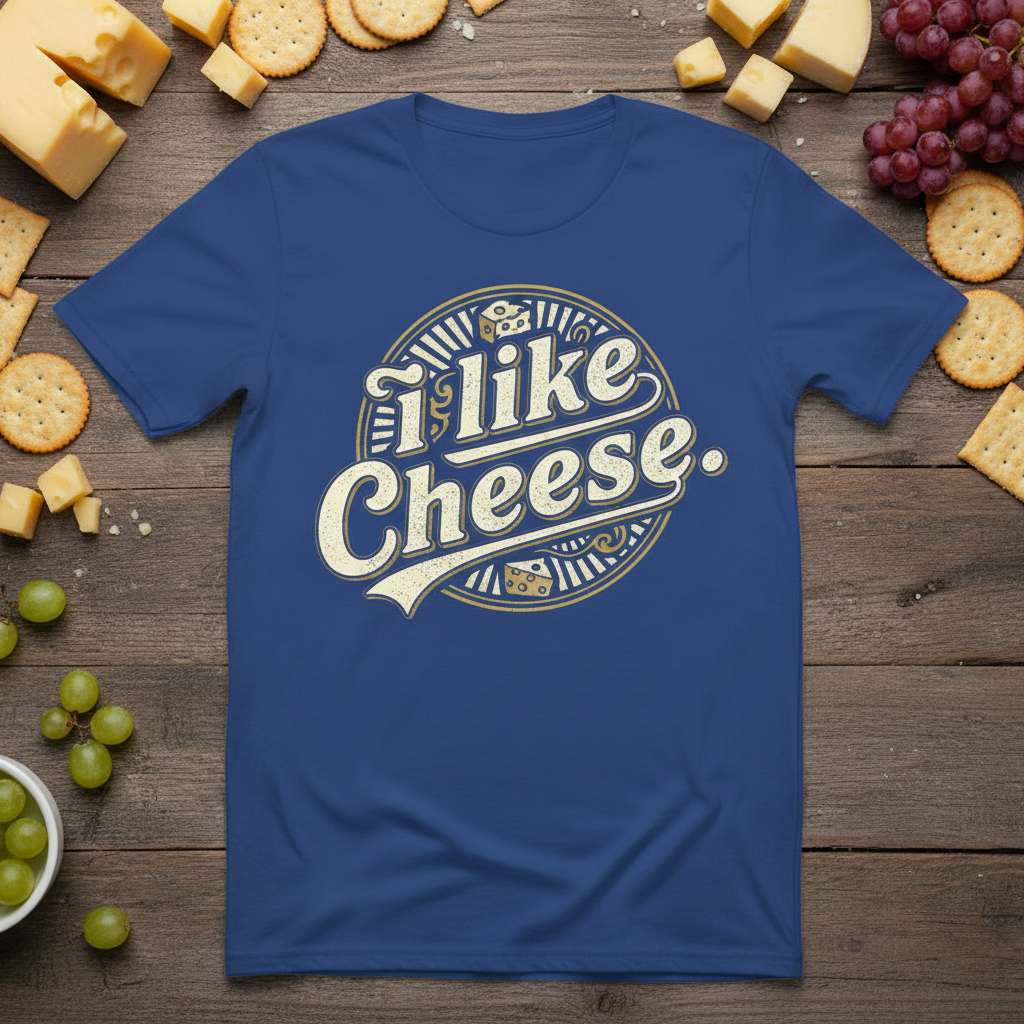 I Like Cheese Graphic T-Shirt, Funny Novelty Tee