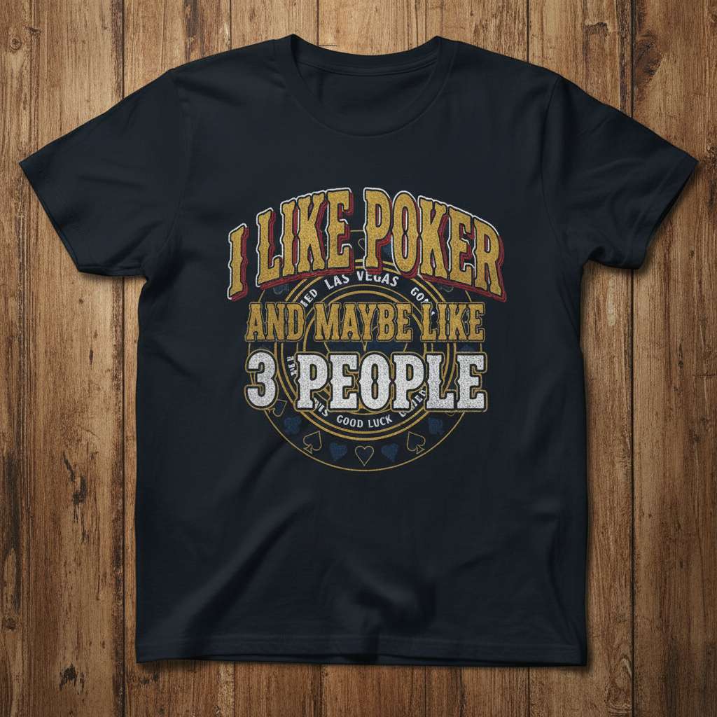 I Like Poker And Maybe Like 3 People T-Shirt, Funny Poker Tee Gift Idea