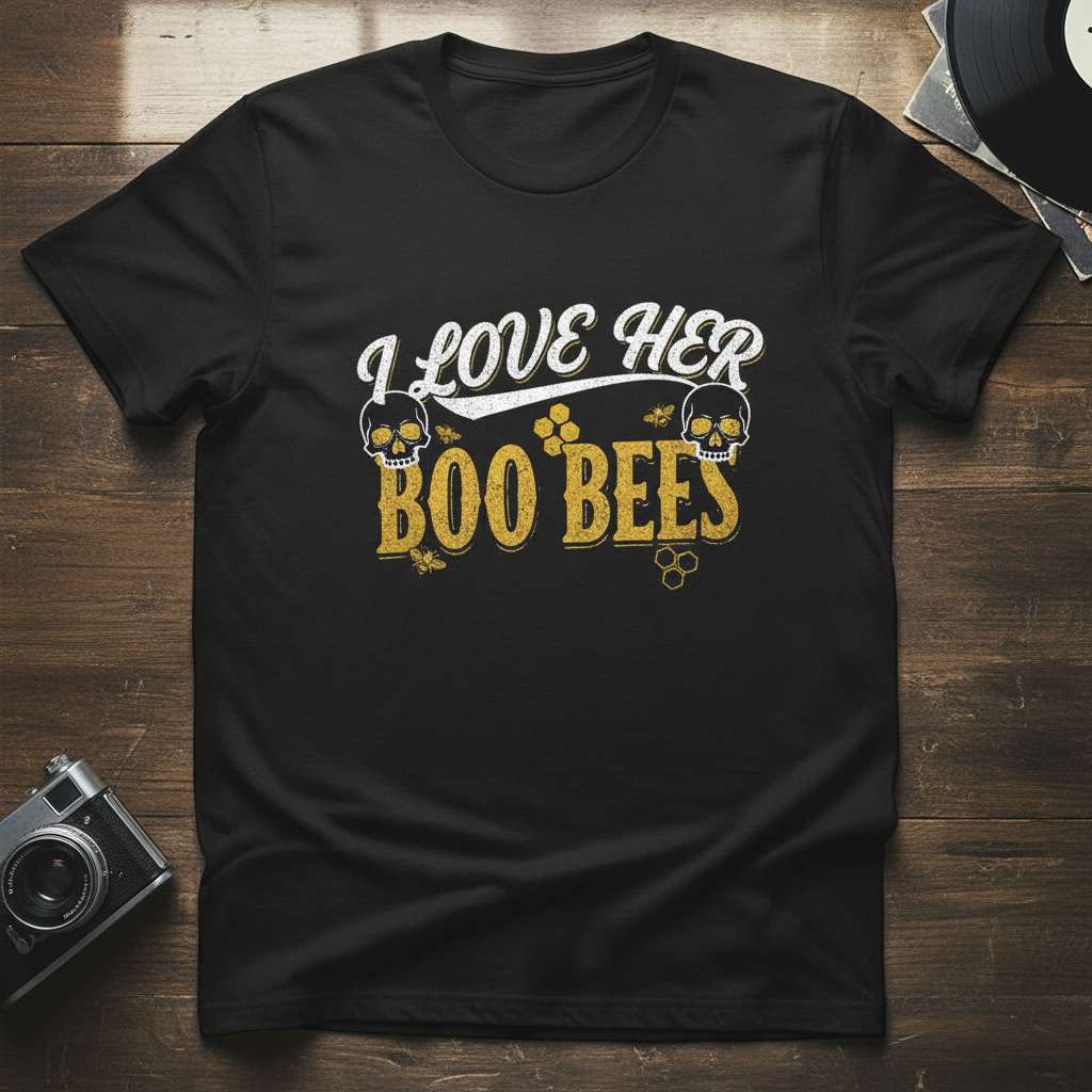 I Love Her Boo Bees Graphic T-Shirt, Funny Tee Gift Idea