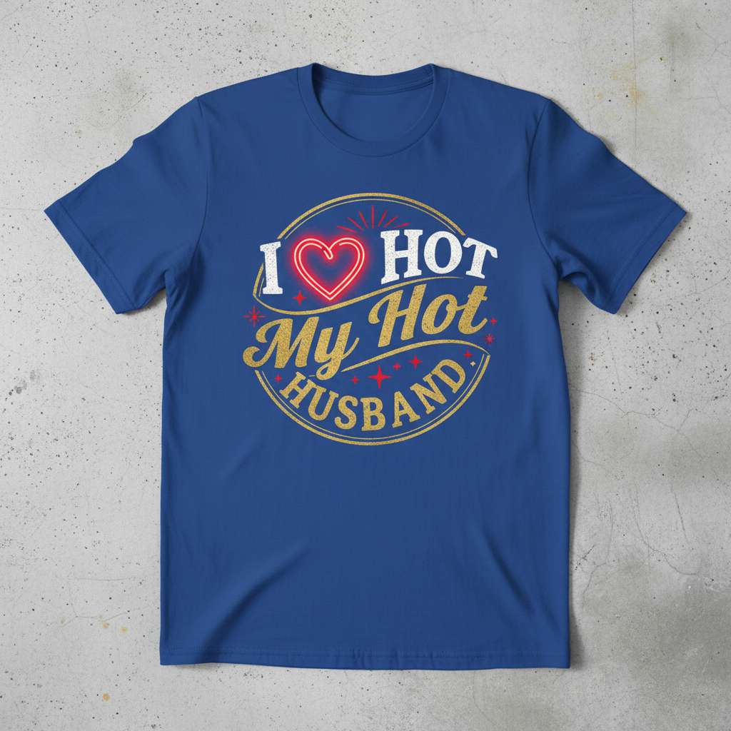 I Love My Hot Husband T-Shirt, Cute Matching Tee for Wives