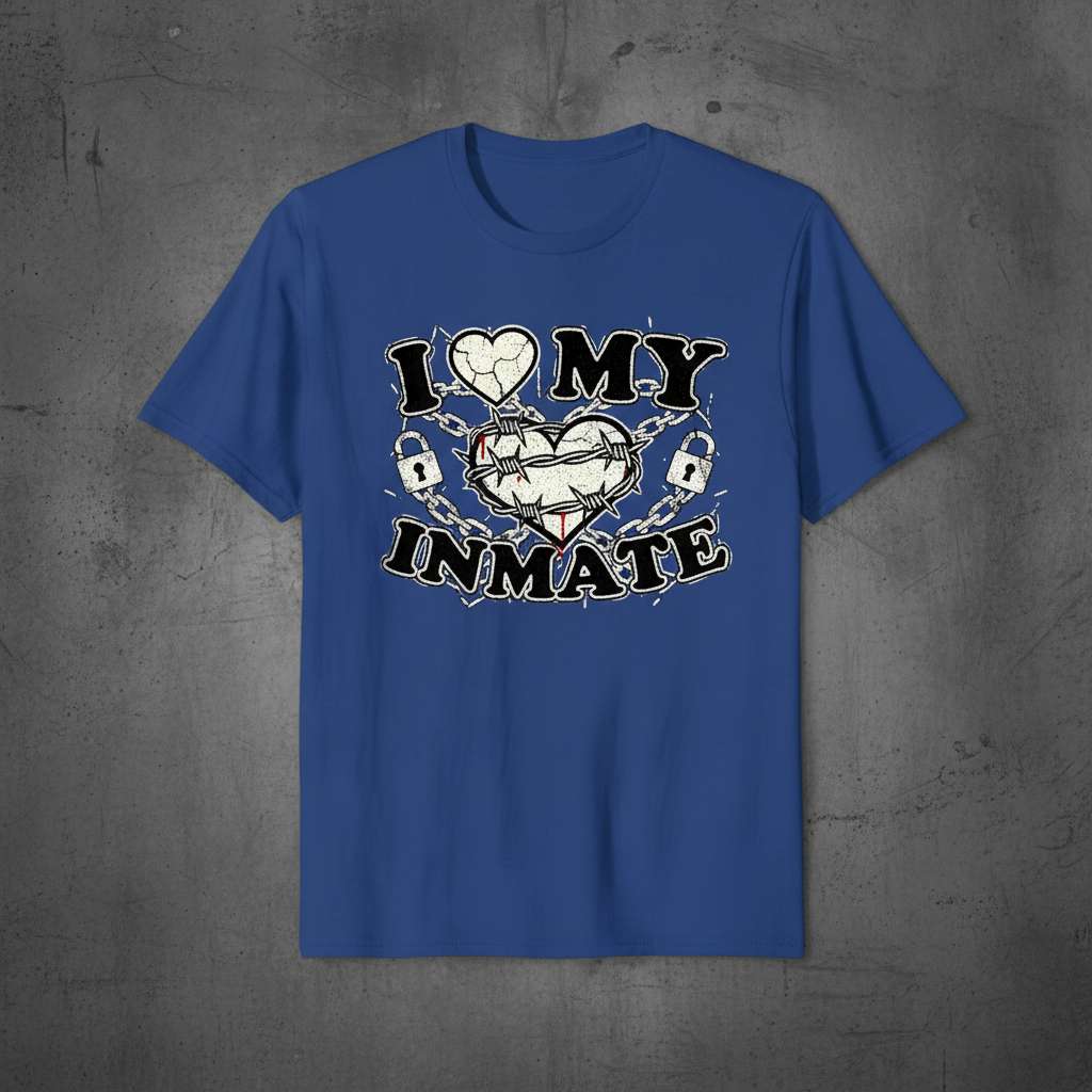 I Love My Inmate Graphic T-Shirt, Novelty Tee Gift