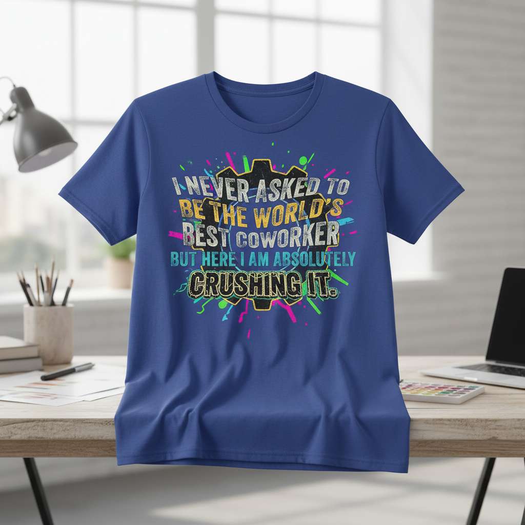 I Never Asked To Be The Worlds Best Coworker But Here I Am Absolutely Crushing It Graphic T-Shirt, Funny Tee