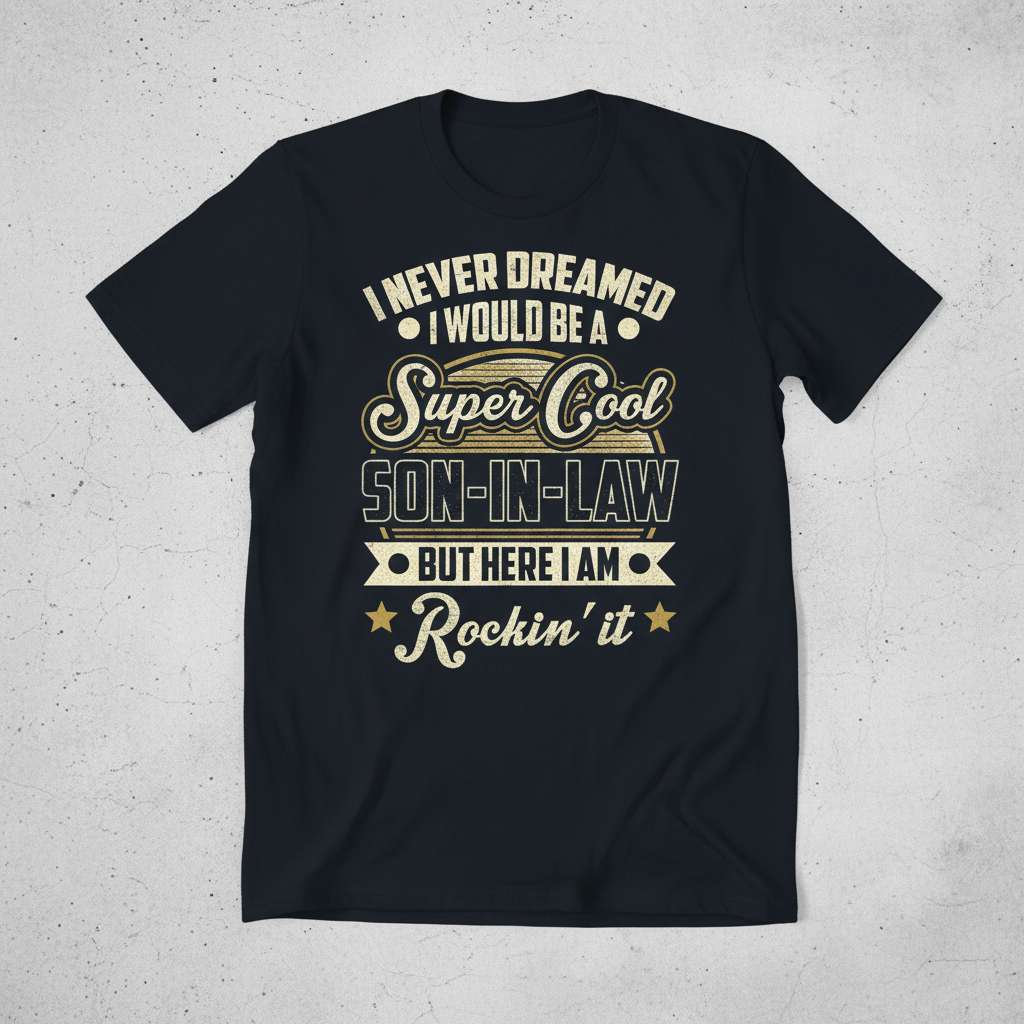 I Never Dreamed I Would Be A Super Cool Son-In-Law But Here I Am Rockin It T-Shirt Funny Graphic Tee Gift