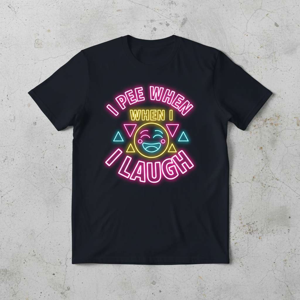 I Pee When I Laugh Neon T-Shirt, Funny Gag Gift Tee