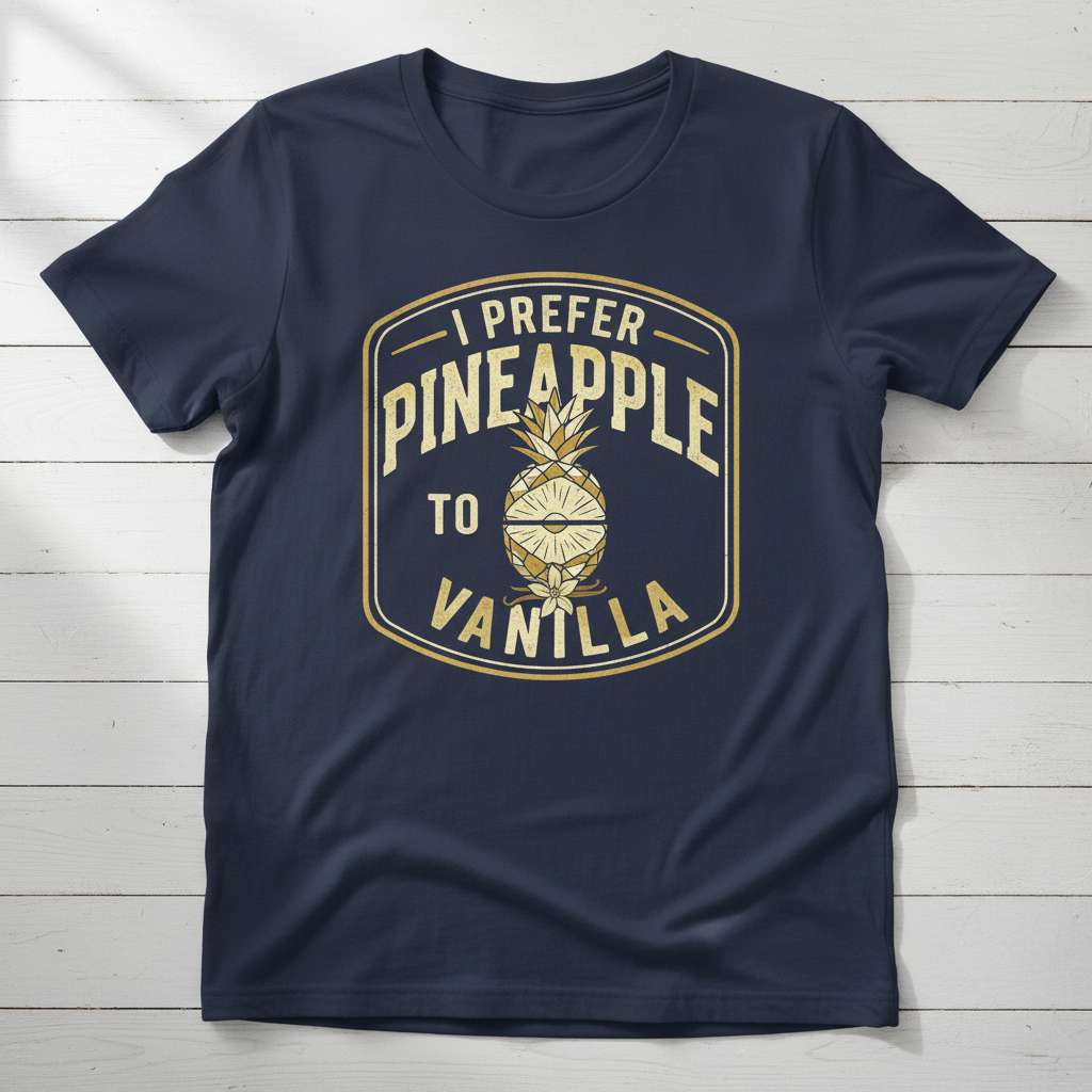 I Prefer Pineapple To Vanilla Graphic T-Shirt, Funny Tee Gift Idea