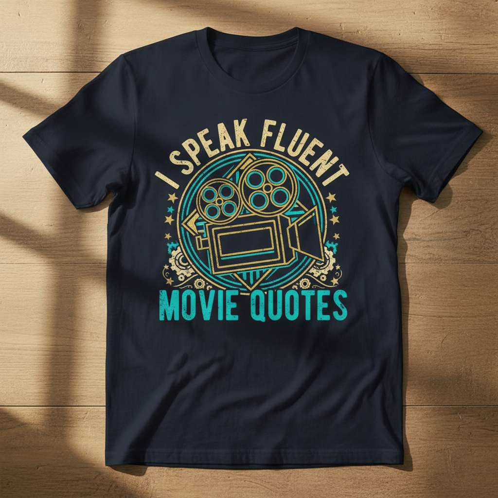 I Speak Fluent Movie Quotes Retro T-Shirt, Funny Movie Lover Tee Gift Idea