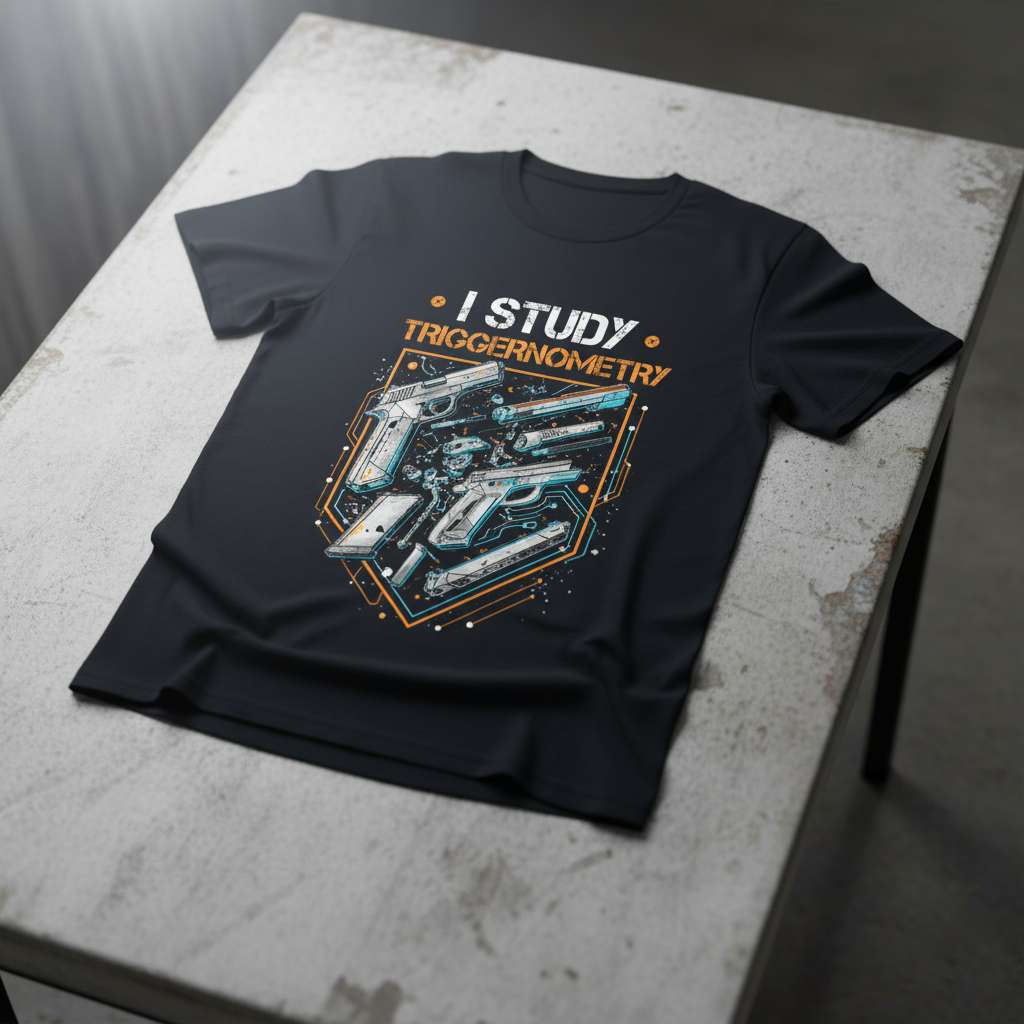 I Study Triggernometry Distressed Graphic T-Shirt, Funny Novelty Tee Gear