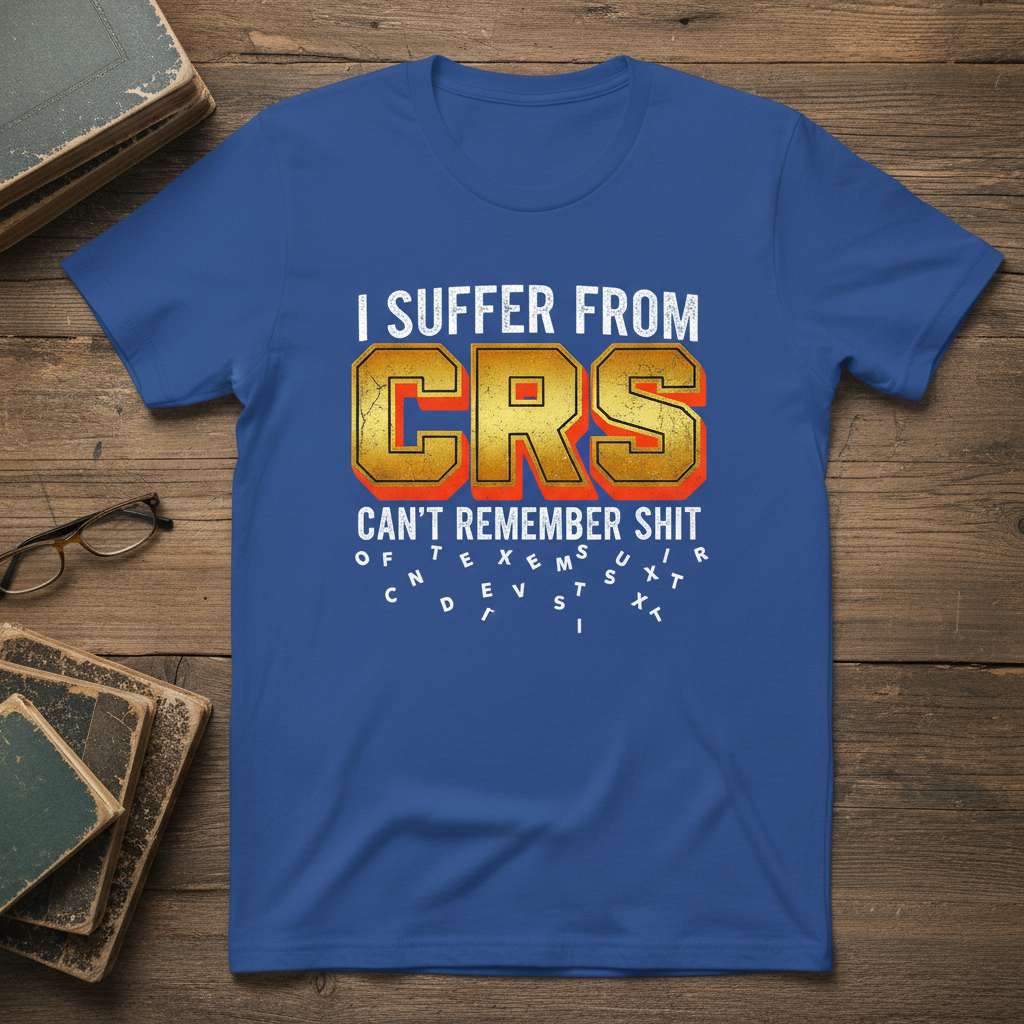 I Suffer From Crs Cant Remember Shit T-Shirt, Funny Novelty Tee Idea