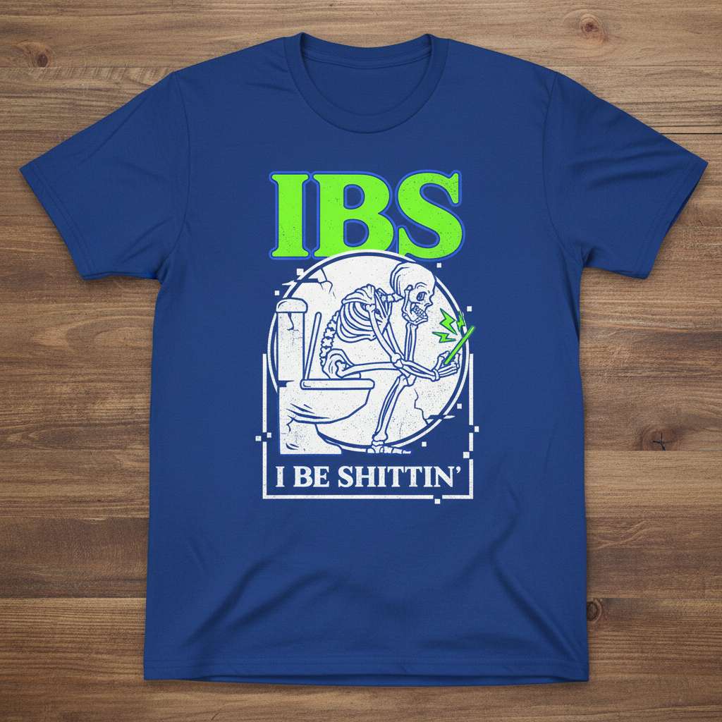 IBS I Be Shittin Funny Graphic T-Shirt, Novelty Tee Gift Idea