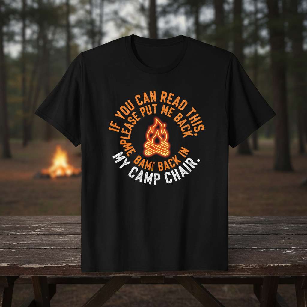 If You Can Read This Please Put Me Back In My Camp Chair Graphic T-Shirt, Funny Camping Tee