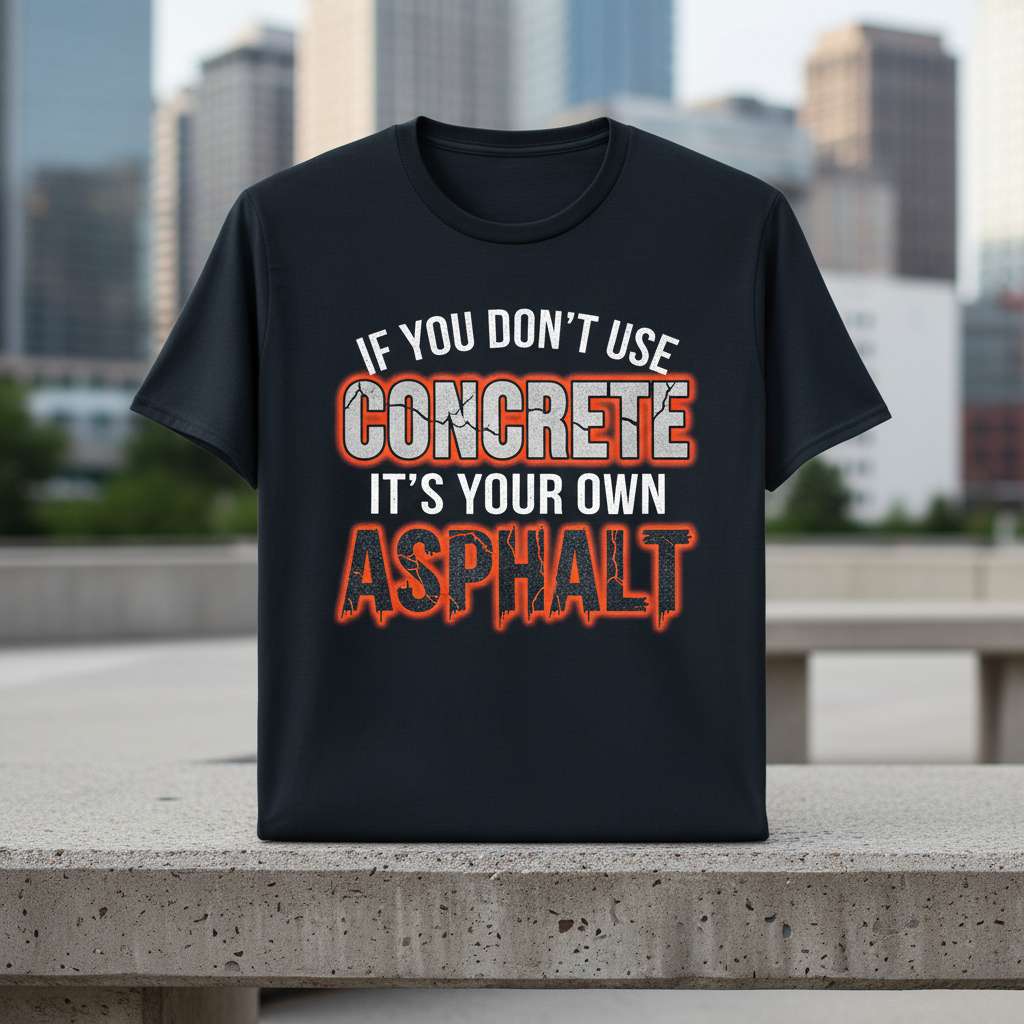 If You Dont Use Concrete Its Your Own Asphalt Funny Graphic T-Shirt, Novelty Tee