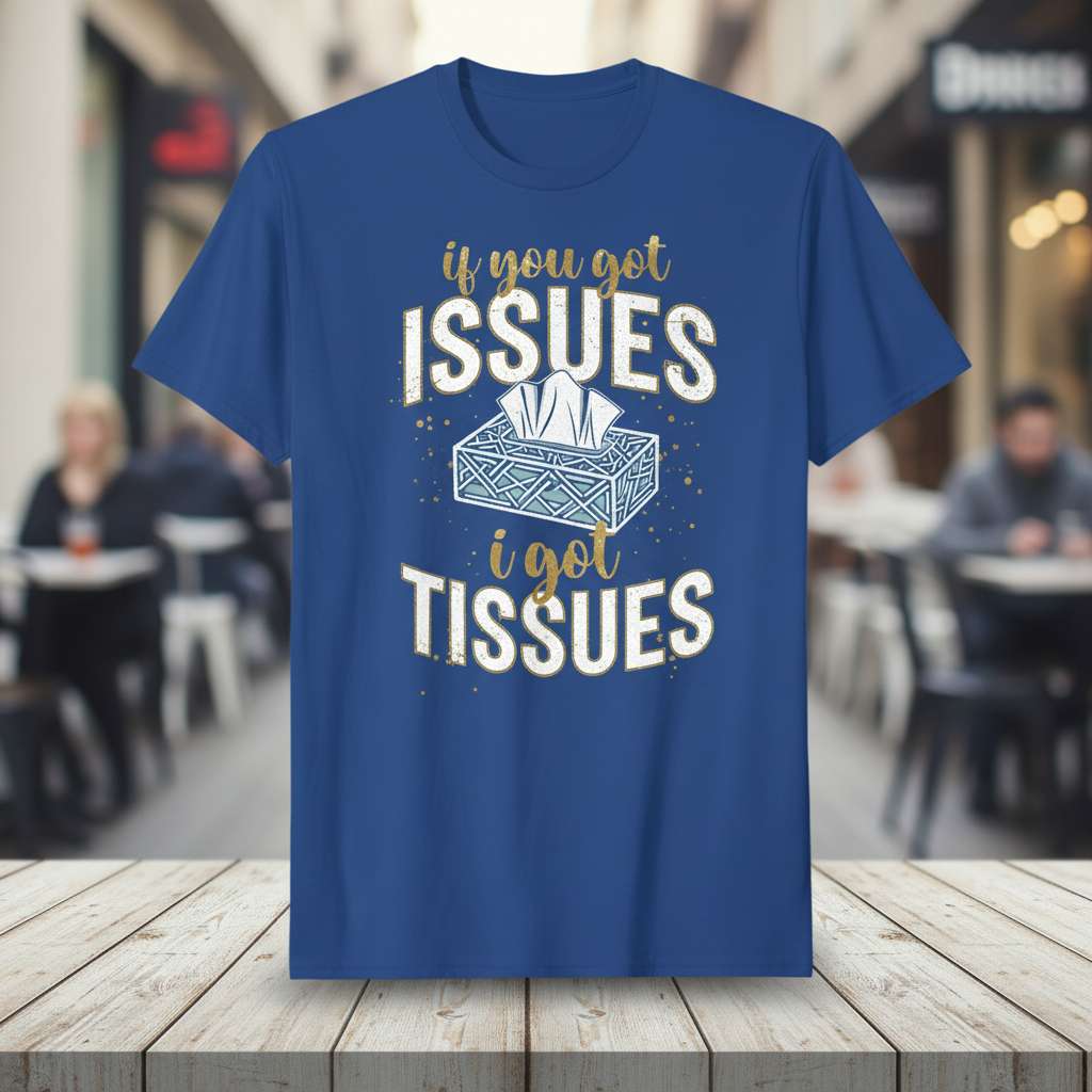 If You Got Issues I Got Tissues Funny T-Shirt, Therapy Tee Gift Idea
