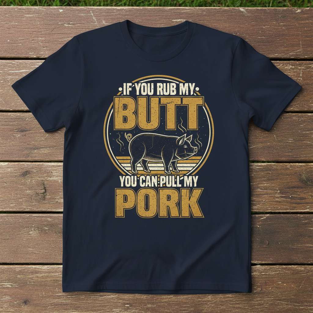 If You Rub My Butt You Can Pull My Pork Funny T-Shirt, BBQ Tee Gift Idea