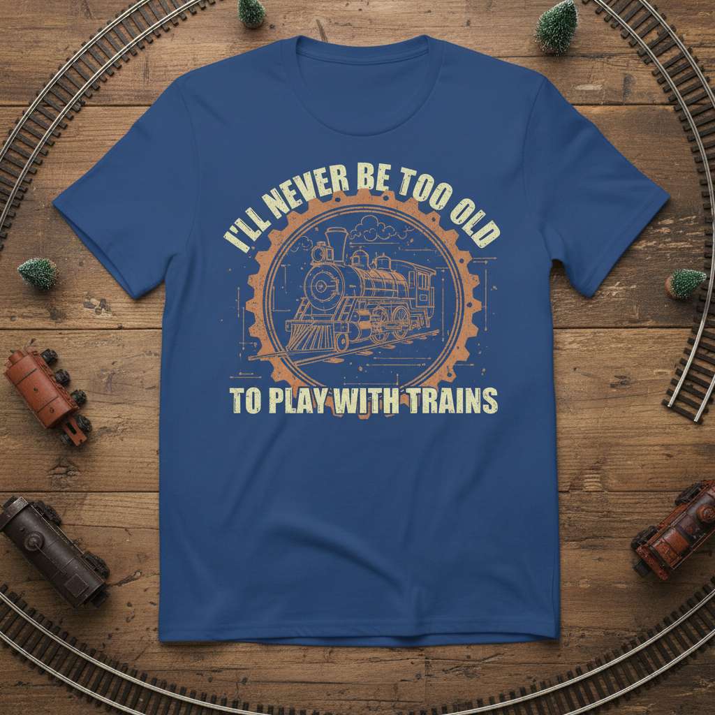 Ill Never Be Too Old To Play With Trains T-Shirt, Funny Train Lover Tee Gear
