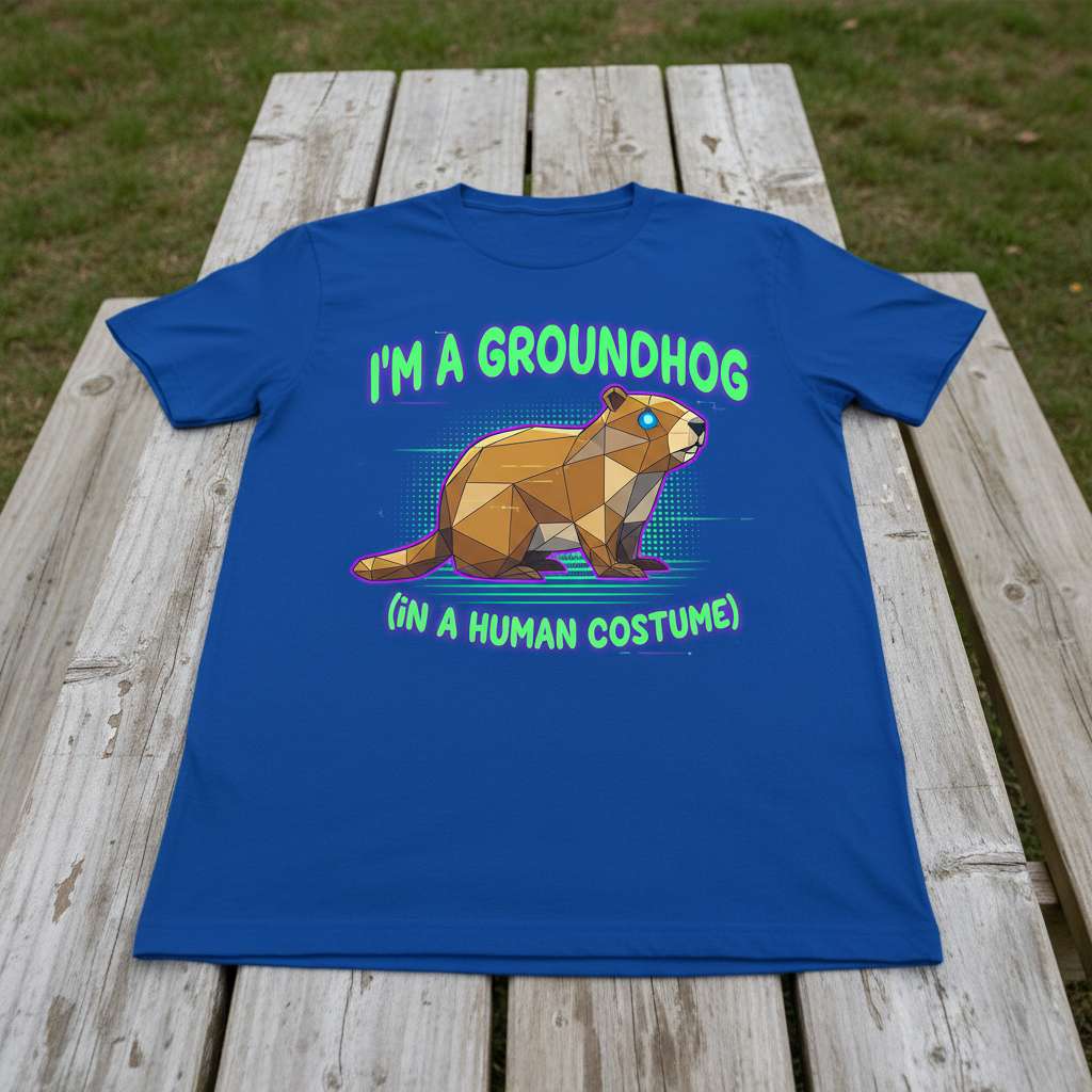 Im A Groundhog In A Human Costume T-Shirt, Funny Graphic Tee Gift Idea