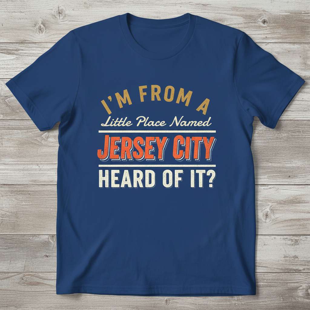 Im From A Little Place Named Jersey City Heard Of It Graphic T-Shirt, Novelty Tee