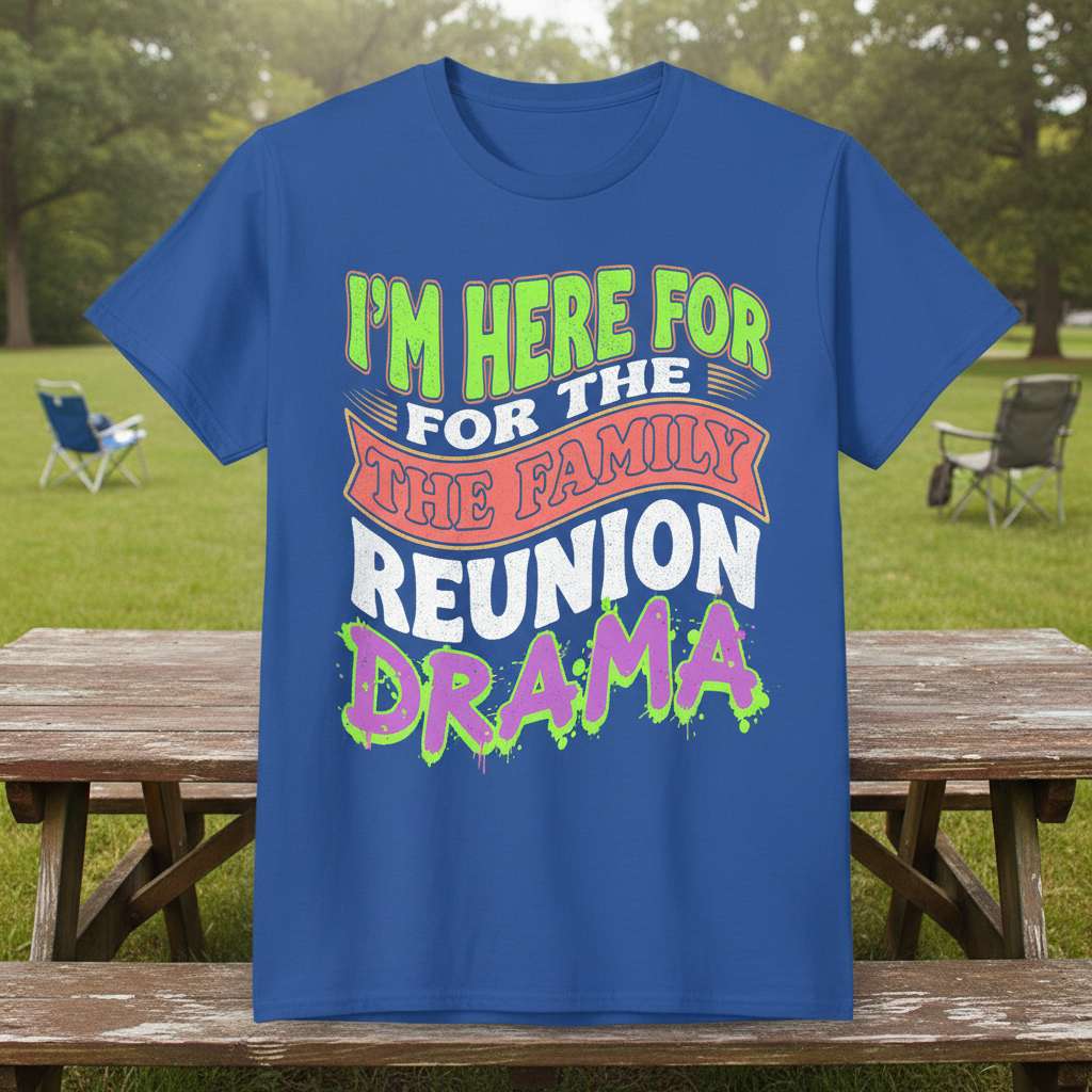 Im Here For The Family Reunion Drama Graphic T-Shirt, Funny Gift Tee