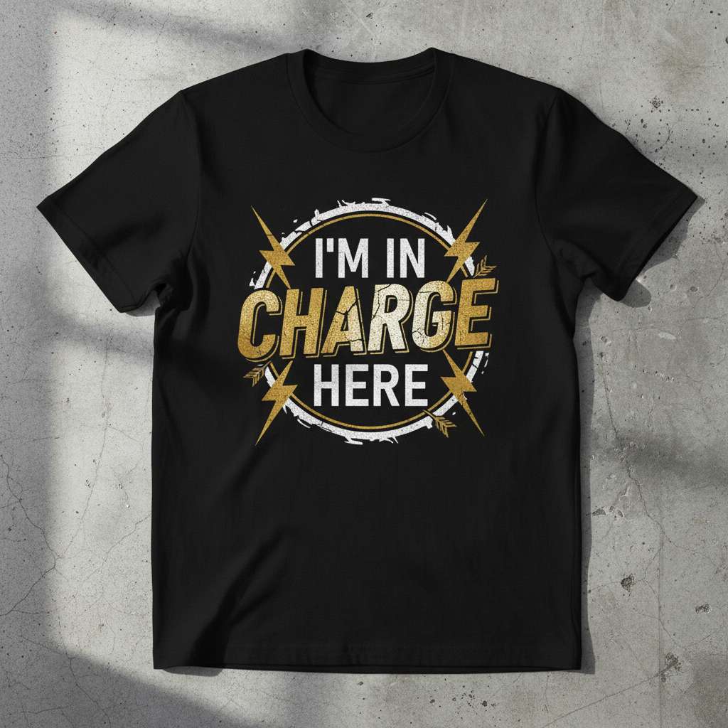 Im In Charge Here T-Shirt, Funny Graphic Tee Gift Idea