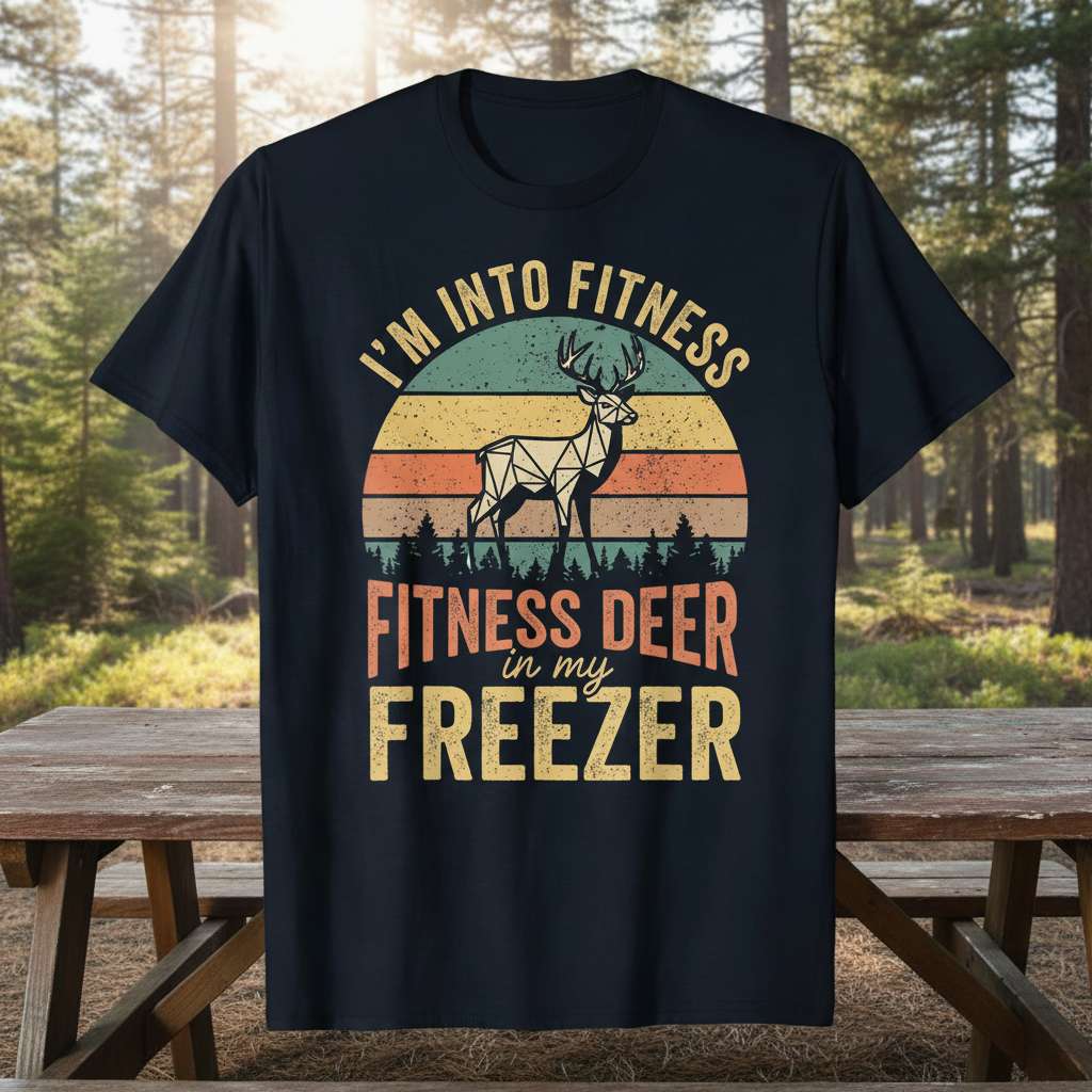 Im Into Fitness Fitness Deer In My Freezer T-Shirt, Funny Hunting Tee Gift Idea