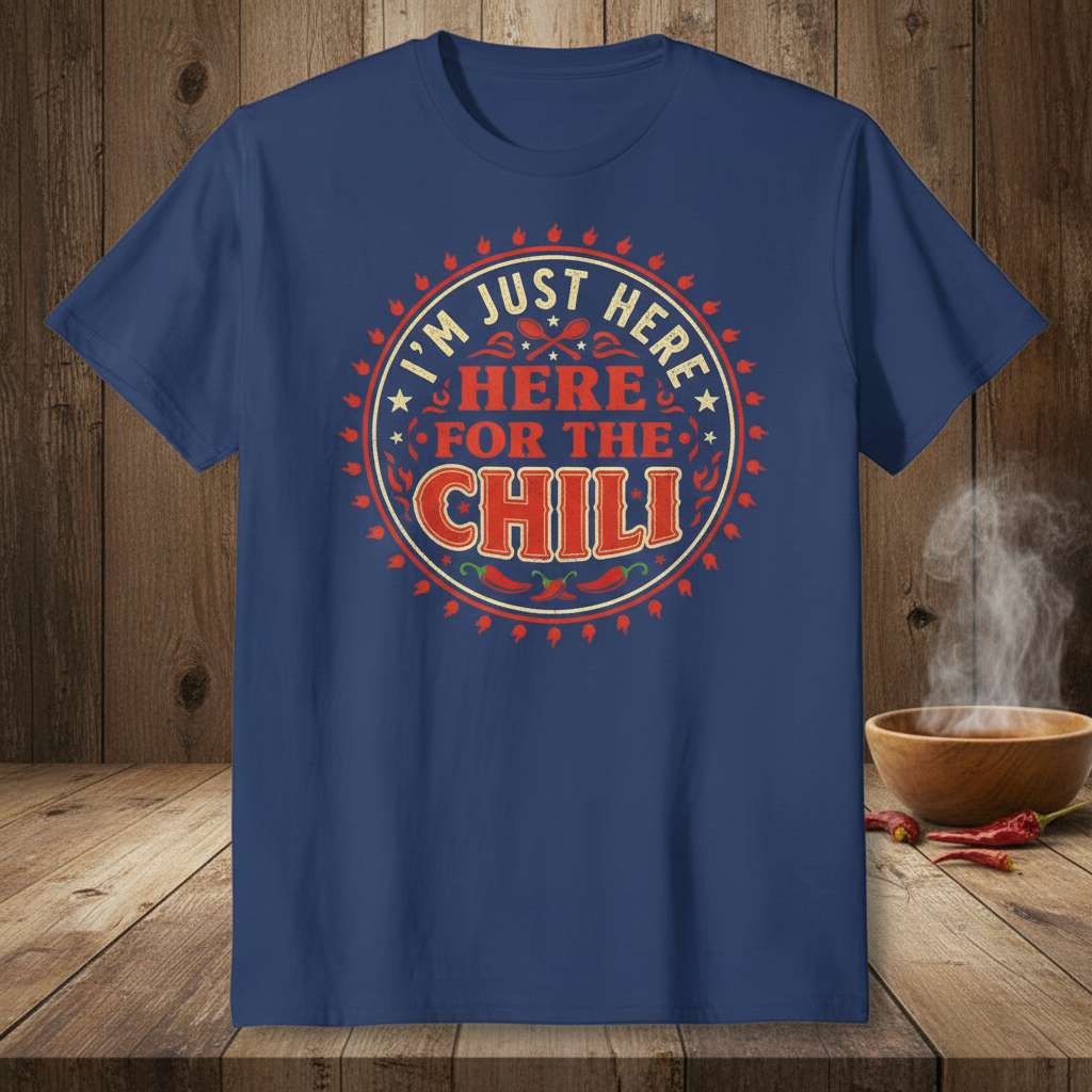 Im Just Here For The Chili T-Shirt, Funny Graphic Tee Gift Idea