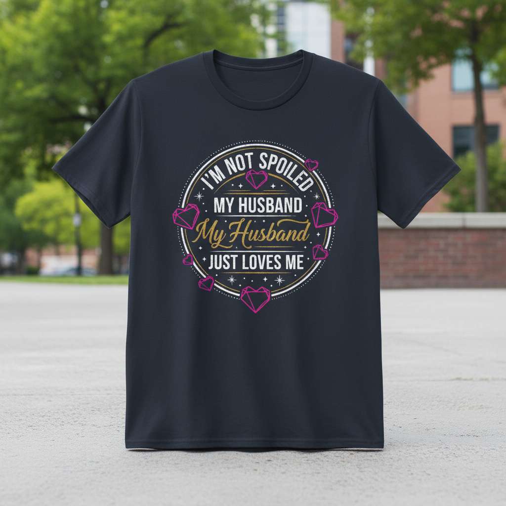 Im Not Spoiled My Husband Just Loves Me Graphic T-Shirt, Funny Wife Tee Gift Idea