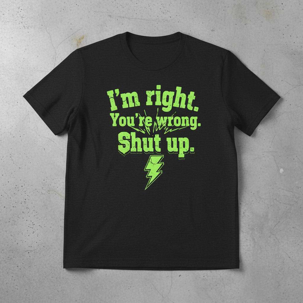 Im Right Youre Wrong Shut Up Graphic T-Shirt, Funny Tee Gift Idea