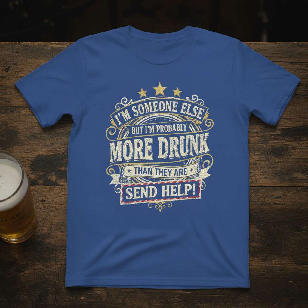 Im Someone Else But Im Probably More Drunk Than They Are Send Help T-Shirt, Funny Drinking Tee Gift Idea