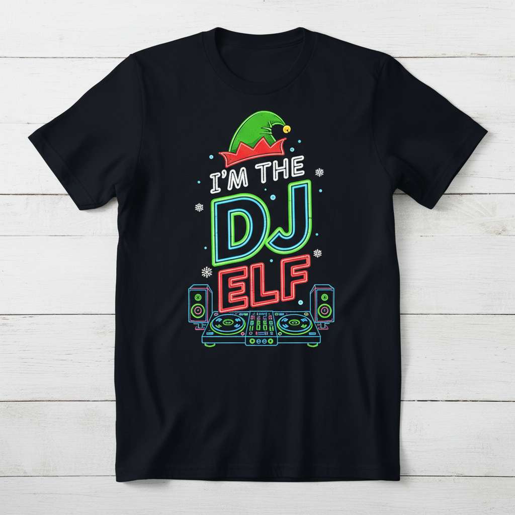 Im The DJ Elf T-Shirt, Funny Christmas Tee Gift Idea